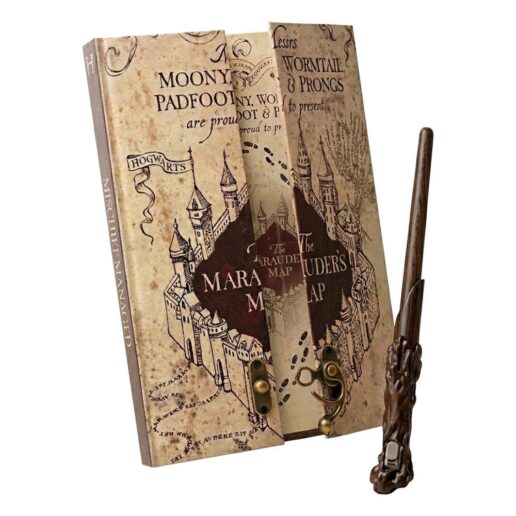 Harry Potter A5 notebook with secret map and magic pen wand