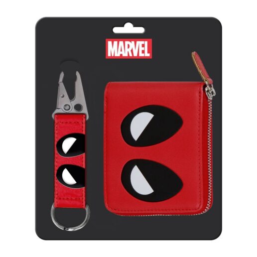 Marvel Deadpool keyring + wallet set