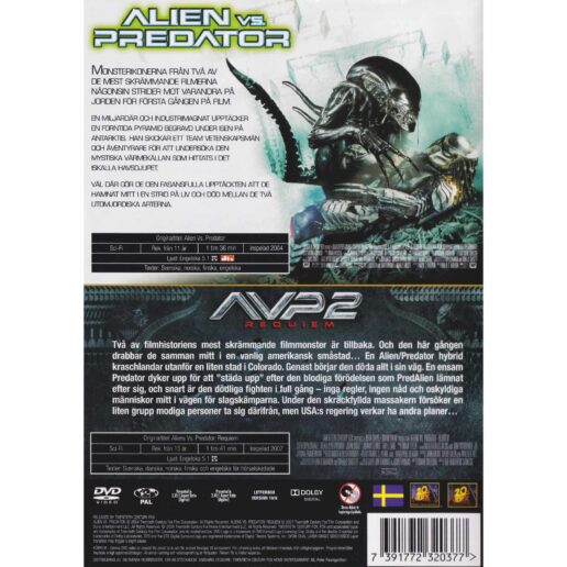 Alien vs Predator & AVP2 Requiem DVD (Begagnad)