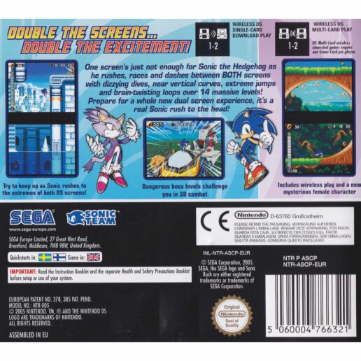 Sonic Rush Nintendo DS (Begagnad)
