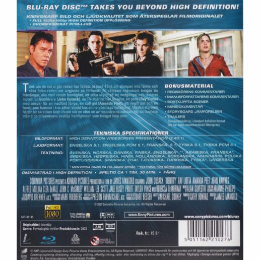 Identity Blu-Ray (Begagnad)