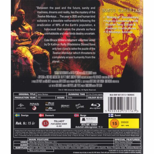 Twelve Monkeys Blu-Ray (Begagnad)