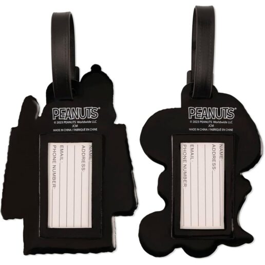 Peanuts Snoopy set of 2 luggage labels