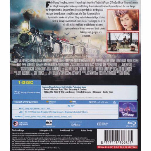 The Lone Ranger Blu-Ray (Begagnad)
