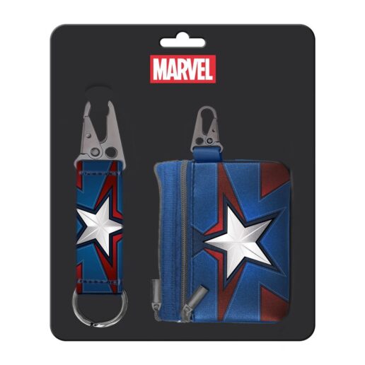 Marvel Captain America keyring + purse set