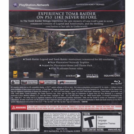 Tomb Raider Trilogy HD Playstation 3 PS3 IMPORT