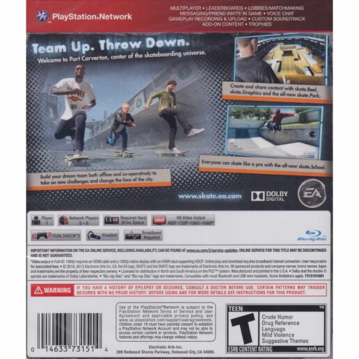 Skate 3 Playstation 3 PS3 Greatest Hits IMPORT