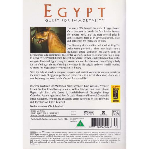 Egypt Quest for Immortality DVD (Begagnad)