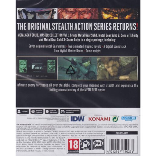 Metal Gear Solid Master Collection Vol 1 Playstation 5 PS5