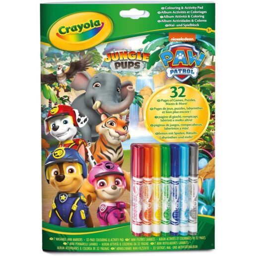 Crayola Paw Patrol Jungle Pups Set 7 markers + Activity Book