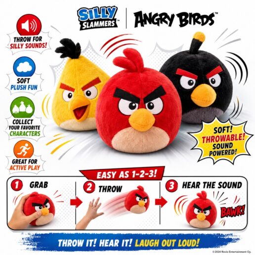 Angry Birds Silly Slammers pack 4 plush toys