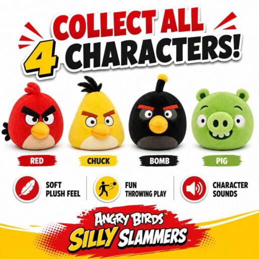 Angry Birds Silly Slammers assorted plush toy 8cm
