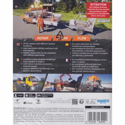 Road Maintenance Simulator 2 Winter Service Playstation 5 PS5