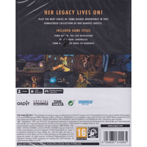 Tomb Raider IV-VI Remastered Playstation 5 PS5