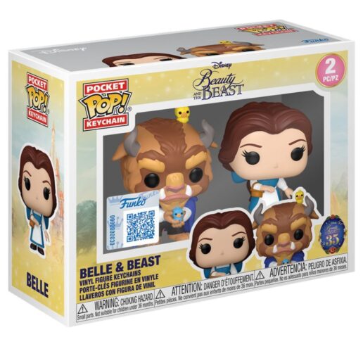 POP figure 2 Keychain Disney Beauty And The Beast Belle & Beast