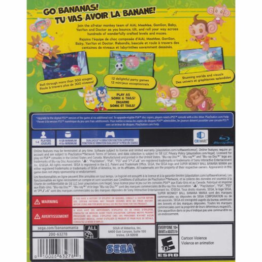Super Monkey Ball Banana Mania Playstation 4 PS4 IMPORT