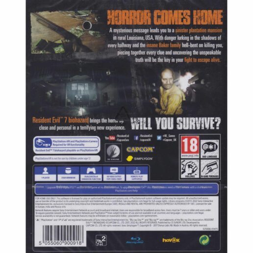Resident Evil VII Biohazard Playstation 4 PS4 Hits