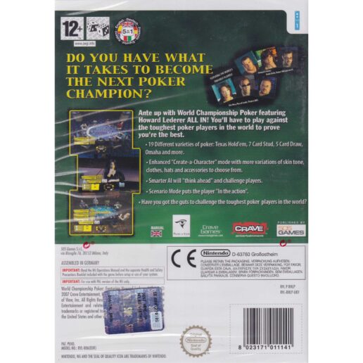 World Championship Poker Featuring Howard Lederer All In Nintendo Wii
