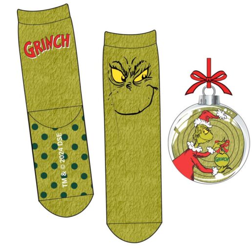 Grinch Christmas ball with non-slip socks