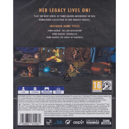 Tomb Raider IV-VI Remastered Playstation 4 PS4