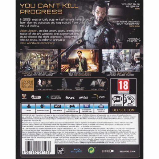 Deux Ex Mankind Divided Day One Edition Playstation 4 PS4 (Begagnad)