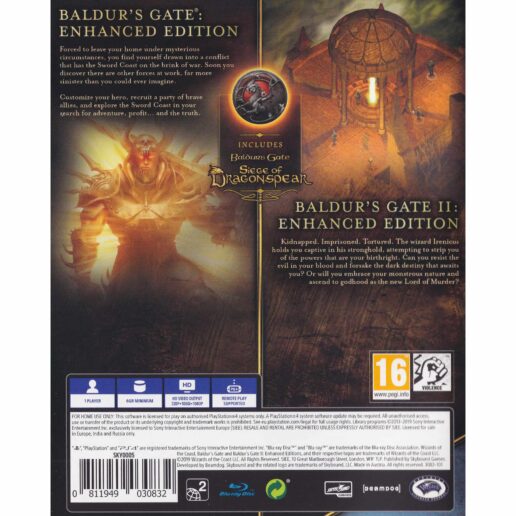 Baldurs Gate + Baldurs Gate II Enhanced Edition Playstation 4 PS4 (Begagnad)