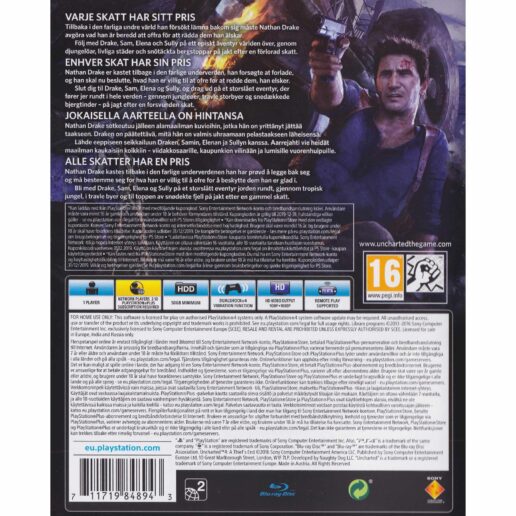Uncharted 4 A Thiefs End Playstation 4 PS4 Nordic (Begagnad)