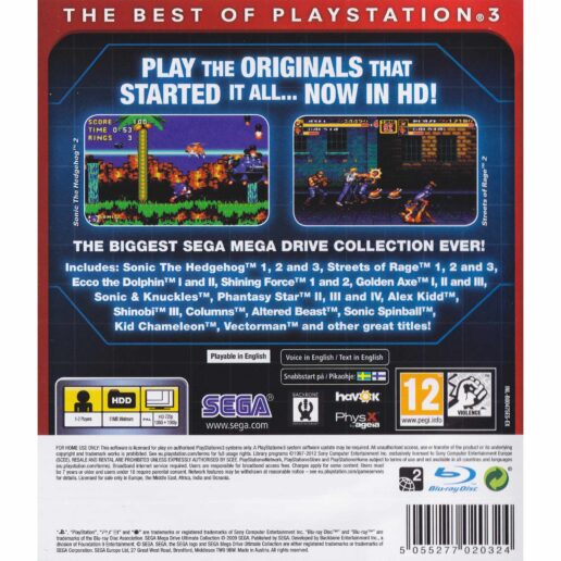 Sega Mega Drive Ultimate Collection Playstation 3 PS3