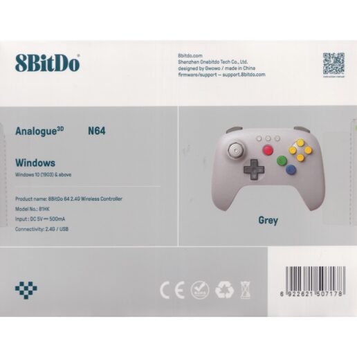 8BitDo 64 Trådlös Handkontroll 2.4Ghz