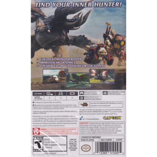 Monster Hunter Generations Ultimate Nintendo Switch IMPORT