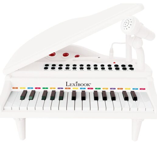 Electronic mini grand piano with microphone