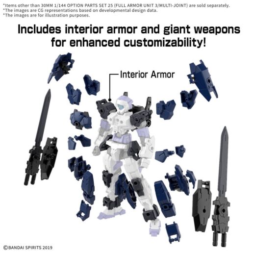 30MM 1/144 Option Parts Set 25 Full Armor Unit 3 Multi-Joint Accessory Set 30 Minutes Missions