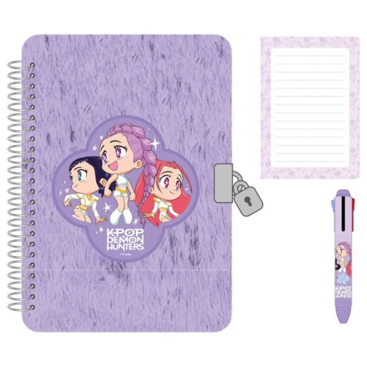 Kpop Demon Hunters Chibi diary set + 4-colour pen