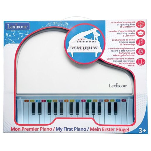 Electronic mini grand piano with microphone