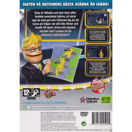 Buzz Svenska Genier Playstation 2 PS2 Swedish (Begagnad)
