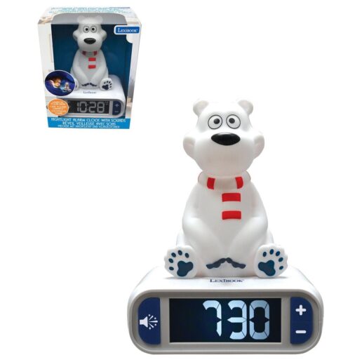 3D Polar Bear night light digital alarm clock