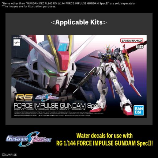 Gundam Decal 145 RG 1/144 Force Impulse Gundam Spec II Slide Decals