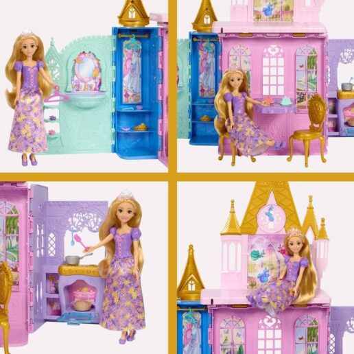 Disney Princess Rapunzel Doll and Close & Carry Castle playset
