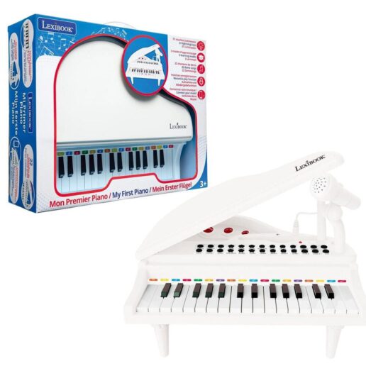 Electronic mini grand piano with microphone