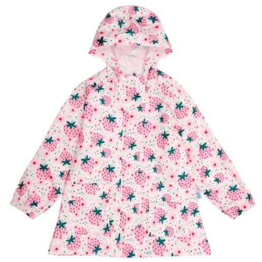 Strawberries raincoat with expandable back M