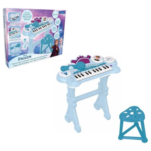 Disney Frozen electronic keyboard with seat and microphone