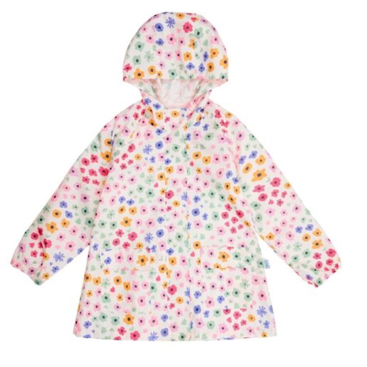 Flowers raincoat with expandable back M