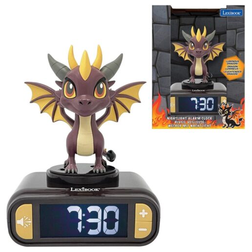 Dragon alarm clock with night light