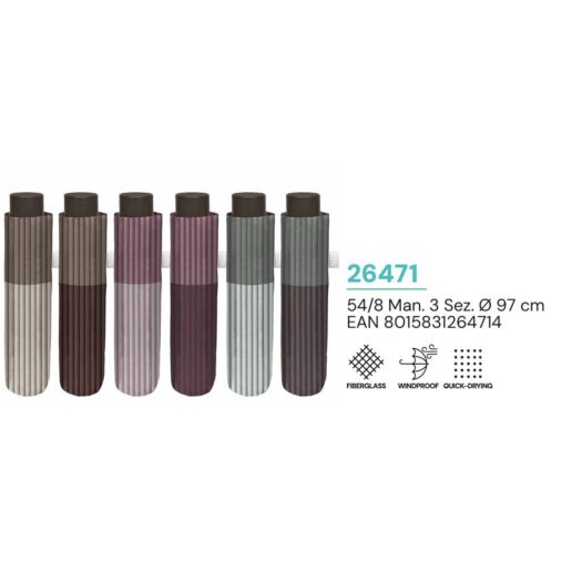 Stripes assorted manual folding umbrella 54cm