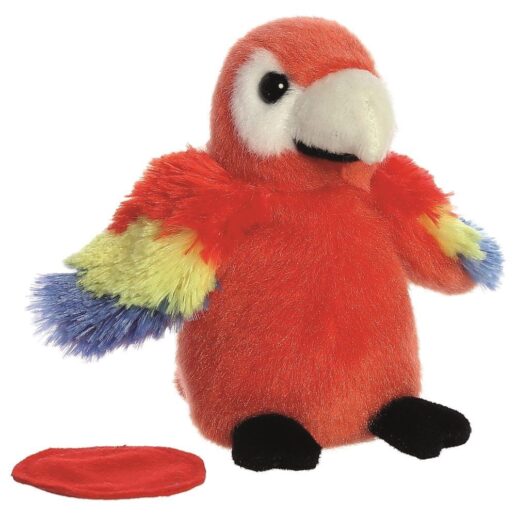 Red Parrot plush toy 15cm