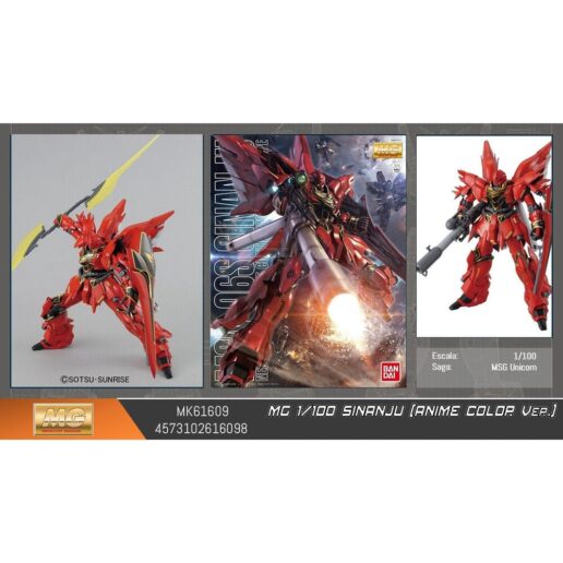 Gundam UC MSN-06S Sinanju Anime Color Ver. Mobile Suit Model Kit MG 1/100