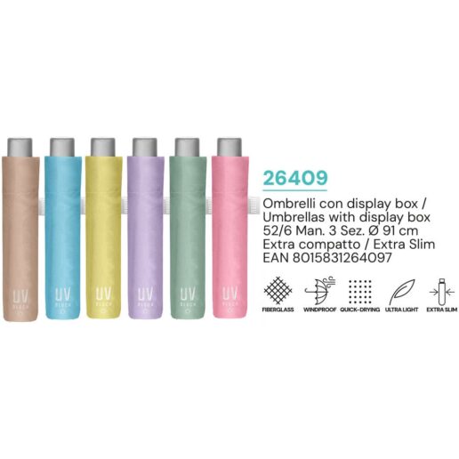 Pastel assorted manual folding umbrella 54cm