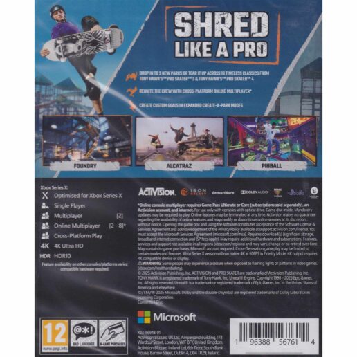 Tony Hawks Pro Skater 3 + 4 Xbox Series X Xbox One