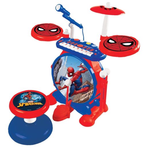 Marvel Spiderman Light-up electronic drum set with seat