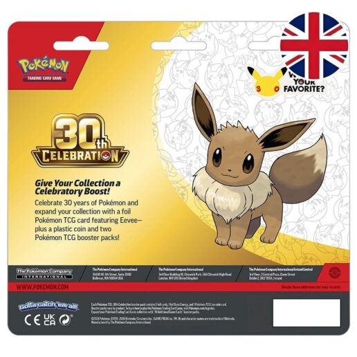 English Pokemon 30 Anniversary Blister pack cards
